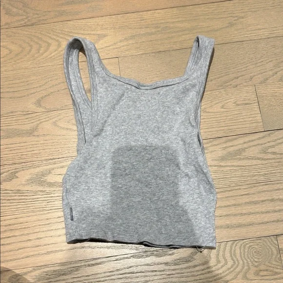 TNA Heather Gray Ribbed Cropped Tank - Picture 2 of 2